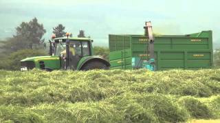 Silage 13 1st Cut Trailed Reco Mengele SH 40 John Deere 6830 Annanhill Farm gtritchie5 [upl. by Leunamesoj217]