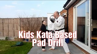 Zanshin Karate Kids  Focus Mitt Drill For Kihon Kata [upl. by Notneiuq443]