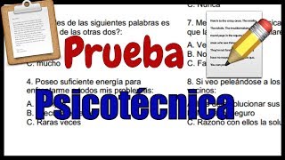 ✅ PRUEBA PSICOTÉCNICA  Ejemplos 🔴 [upl. by Fitzpatrick]