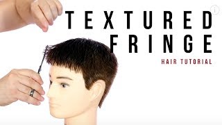 Textured Fringe on Mens Hair  Haircut Tutorial  TheSalonGuy [upl. by Naitsabas]