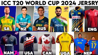 All Teams Jersey for the ICC Mens T20 World Cup 2024  T20 World cup 2024 All Teams Jersey [upl. by Bone]