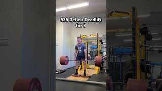 535 pound Deficit deadlift for 3 reps lifting strongman gym [upl. by Frederic]