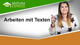 Arbeiten mit Texten  Zentralmatura Deutsch Jänner 2019 1 [upl. by Burrows]