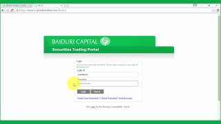 Baiduri Capital  Online Portal Video Tutorials  C Login [upl. by Hamlani57]