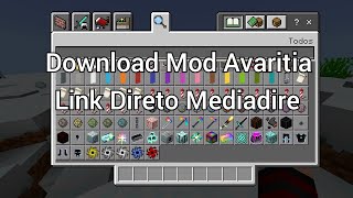 Como Baixar e instalar Mod Avaritia  download quotlink diretoquot Mediafire [upl. by Edualc]