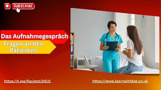 Das Aufnahmegespräch  Fragen an den Patienten 1 learnwithkat deutsch germany fsp medizin [upl. by Thoma]