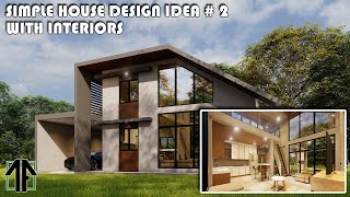 SIMPLE HOUSE DESIGN IDEA  2  TWO STOREY RESIDENCE  ONEBEDROOM  8x5m  W INTERIORS [upl. by Soma405]