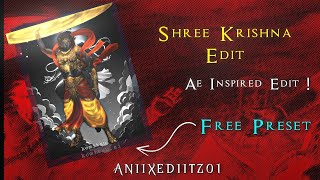 Shree Krishna Badass Edit  Ae Inspired Preset  Alight Motion Edit  Free Preset 🚩 [upl. by Hun]