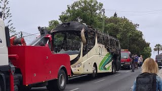 Veja como ficou o autocarro incendiado [upl. by Hax19]