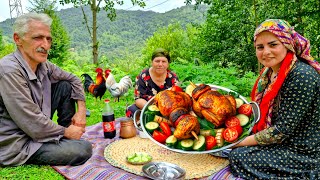 IRAN rural lifestyleAmazing grilled chicken in the village [upl. by Cupo]