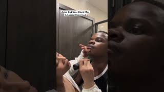 Asian Girl Gave Black Man A Special Beard Cut [upl. by Norine694]