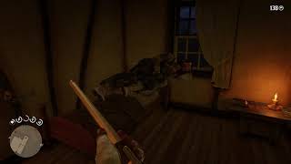 RDR2 1 00 Bug  Floating NPC above his bed [upl. by Gniy307]