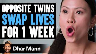 Opposite TWINS SWAP LIVES For 1 Week  Dhar Mann Studios [upl. by Adnolehs]