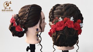 Amazing Bridal jura Hairstyle  Hairstyle for bridal  Bun Hair [upl. by Iznil]