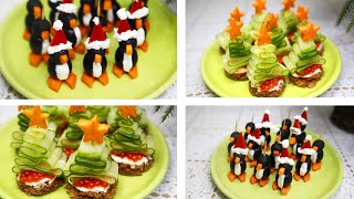 Weihnachtsbaum und Weihnachtspinguin Weihnachtsideen für Snacks Weihnachts Vorspeisen 1 [upl. by Maitund]