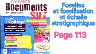 Univers documents SVT 1AC Les fossiles et la fossilisation et échelle stratigraphique page 113 [upl. by Anirehtak]