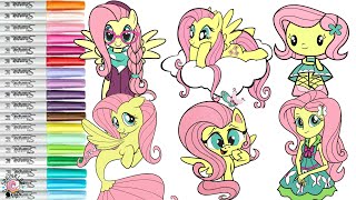 My Little Pony Coloring Book Compilation Best of Fluttershy Equestria Cutie Mark Crew Merpony [upl. by Haimrej857]