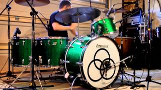 Led Zeppelin  Immigrant Song Live wo Music  Drum Cover  Vintage Ludwig Green Sparkle Drum Kit [upl. by Nosdivad]