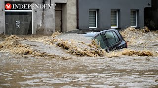 Watch again View of Oder River in Poland as deadly flooding causes devastation across Europe [upl. by Kyle457]