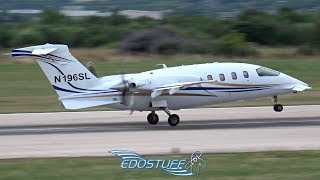 Piaggio P180 Avanti II Closeup Takeoff [upl. by Rdnaskela968]