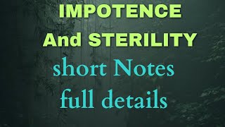 IMPOTENCE AND STERILITY  fmtCauses of Impotency  medicolegal fmt impotence sterility [upl. by Sirromad717]