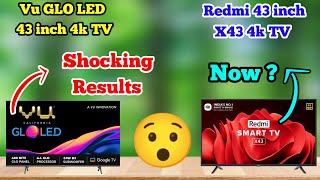 Vu Glo LED 43 inch TV vs Xiaomi Redmi Smart TV X43  43GloLED vs L43R77AIN  Full Comparison [upl. by Bigot50]