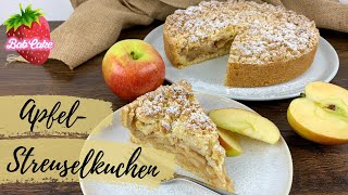 ApfelStreuselkuchen  klassisch fruchtig und lecker  Apfelkuchen mit Streuseln  BabCake [upl. by Uela]