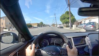 2020 Infiniti Q50 Red Sport 400 POV Test Drive 3D AudioASMR [upl. by Kitrak825]