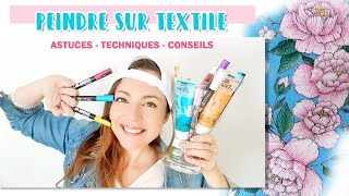 Peinture sur tissu  techniques astuces et conseils  fleurs acryliques et Posca sur casquette [upl. by Held917]