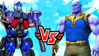 Optimus Prime vs Thanos  Transformers Epic Battle [upl. by Notsreik]