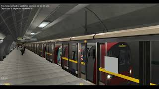 OpenBVE Jubilee Line 1996TS Arriving and Departing at Waterloo [upl. by Nawyt]