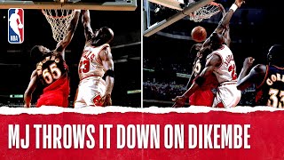 MJ Throws It Down On Dikembe  The Jordan Vault [upl. by Schulze821]