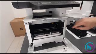 Verificando obstruções de papel na HP Laser MFP 432fdn [upl. by Sturdivant]