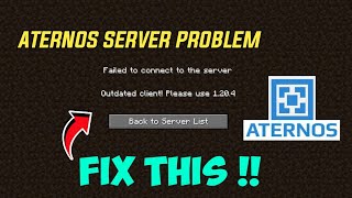 How To Fix Aternos Server Outdated Client Problem How To Solve Outdated Client Problem in Minecraft [upl. by Olson771]