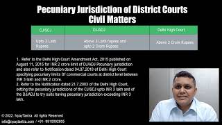 Pecuniary Jurisdiction of Civil Courts in Delhi  NyayTantra [upl. by Dobrinsky]