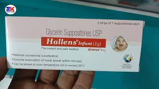 Hallens Infant 1g Suppositories  Glycerine Suppositories  Hallens Infant Suppositories Use Benefit [upl. by Shatzer]