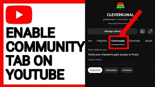 How To Enable Community Tab on YouTube [upl. by Seema]