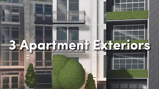 ✧ 3 Bloxburg Apartment Exteriors ✧  35k 95k 80k  Bloxburg Speedbuild [upl. by Ck]