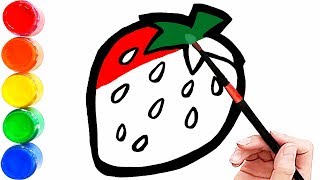 딸기를 그린 후 색칠하고 반짝이도 붙였어요 미술 아트 색깔공부 Drawing Strawberry Learn Colorsㅣ조이아트 Joy Art 서은이야기 [upl. by Jamin]