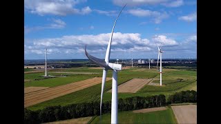 Husum Südermarsch wind test field Siemens EnerconGENordexSenvion SkywindRepower wind turbines [upl. by Eceined]