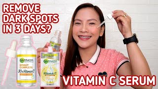 Garnier Vitamin C Serum Review  Remove Dark spots and Pimple Marks in 3days [upl. by Aiceila80]