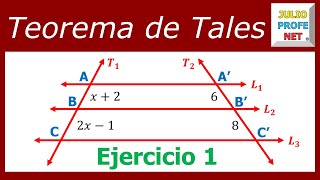 TEOREMA DE TALES  Ejercicio 1 [upl. by Arehsat]