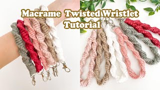 Macrame Twisted Wristlet TUTORIAL  purse charm  STEP BY STEP  Beginner Friendly  WeaveyStudio [upl. by Ahsietal]