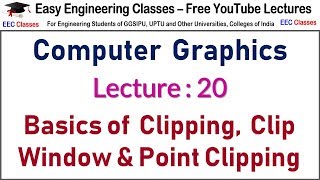 CGMM Lecture 20  Basics of Clipping Clip Window amp Point Clipping  HindiEnglish [upl. by Eceinart]