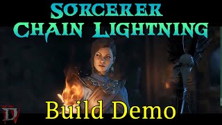 D4 Sorcerer Chain Lightning  Build Demo  Season 6 [upl. by Selij]