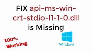 FIX apimswincrtstdiol110dll is Missing From Your Computer in Windows 810 [upl. by Anilemrac]