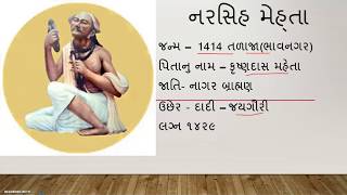 નરસિંહ મહેતા  Narsinh mehta II Gujatrati Sahityakar Full Information [upl. by Leruj]