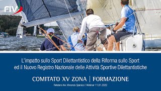 WEBINAR  L’impatto della Riforma sullo Sport ed il nuovo Registro Nazionale delle attività sportive [upl. by Nalloh]