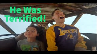 Terrified 7YearOld Rides Ghost Rider at Knotts Berry Farm knotts subscribe trending viral [upl. by Essilec381]