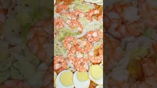 yummy shrimp pasta ambers pancit malabon ambers menu [upl. by Arehs370]